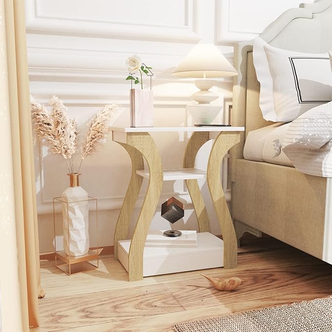 End Table with Charging Station, Side Table with USB Ports and Outlets - Image 2