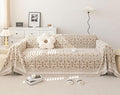 STACYPIK Khaki French Jacquard Couch Covers Thickened Boho L Shape Sofa Covers by STACYPIK