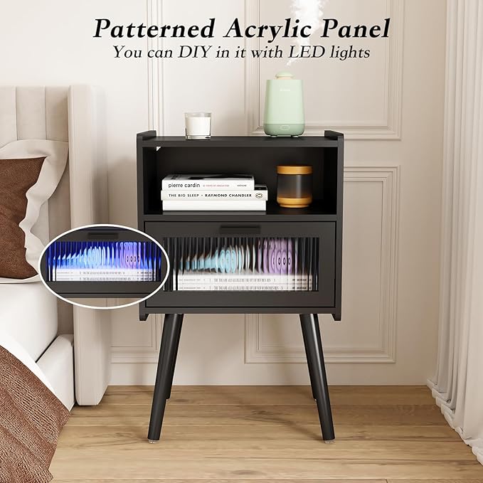 SOOWERY Mid Century Modern Nightstand, Side Table - Image 6