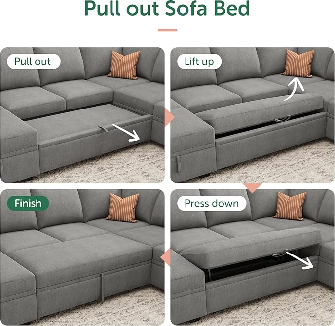 HONBAY Modular Sectional Sleeper Sofa - Image 6