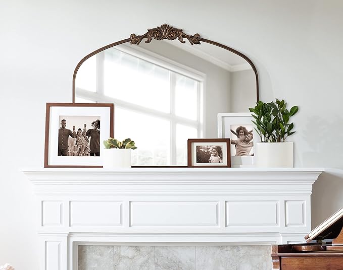 Kate and Laurel Arendahl Ornate Traditional Arched Mirror; 36 x 29; Bronze; - Image 5