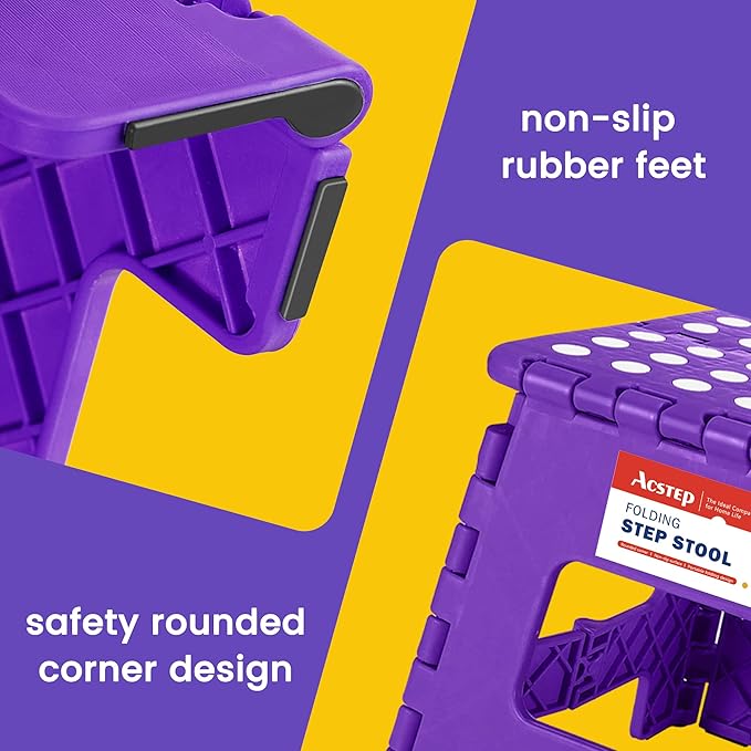 ACSTEP Folding Portable Collapsible Plastic Foldable Step Stool, Non Slip - Image 3