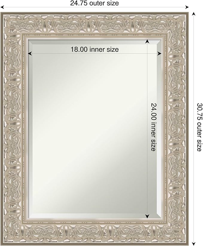 Amanti Art Silver Bathroom Mirror - Image 3