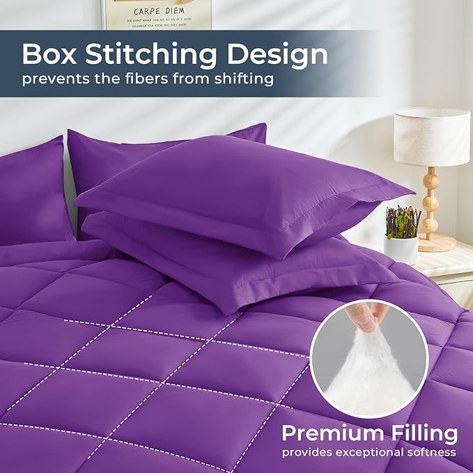 HEVUMYI Purple Twin Comforter Set - Image 4
