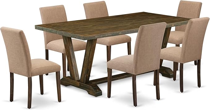 East West Furniture V777AB747-7 7 Piece Dinette Set Consist of a Rectangle by EastWestFurniture
