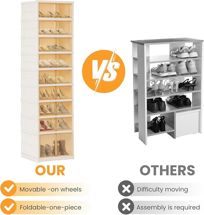 Foldable Shoe Organizer Storage Box, Portable Extra Large Folding Shoe Rack - Image 6