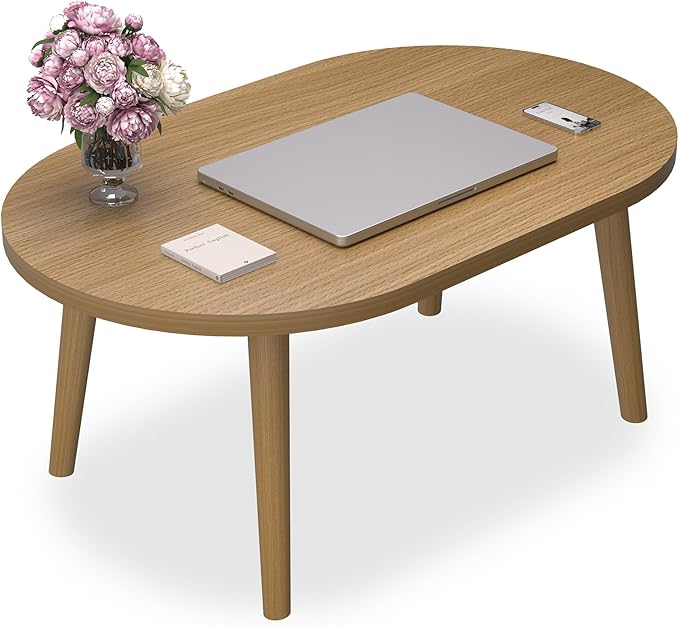 Small Coffee Table for Small Space, Low Table, Floor Table Desk for Sitting on by FAMIDGE