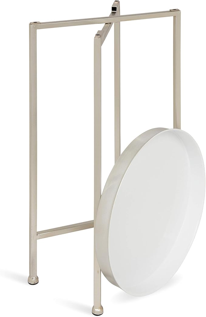 Kate and Laurel Celia Round Metal Foldable Tray Accent Table - Image 5