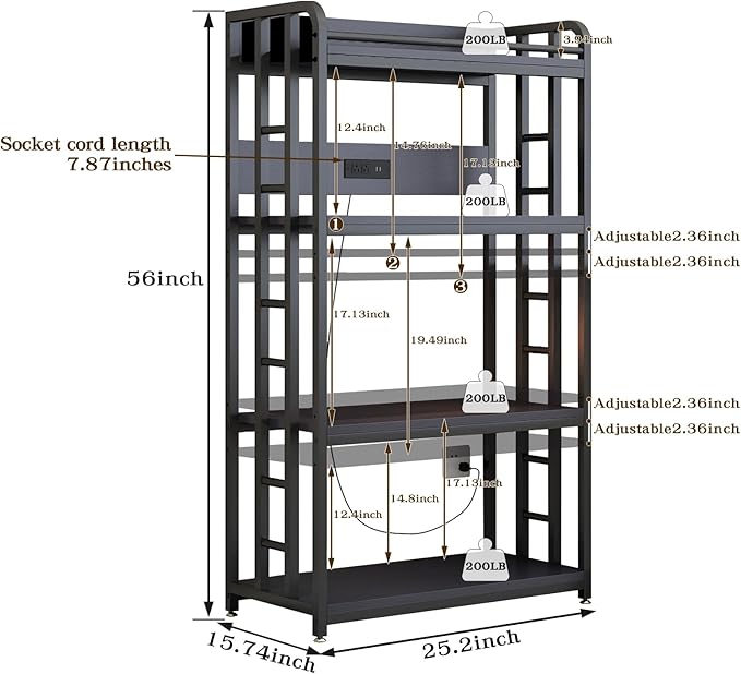 Adjustable 4-Tier Heavy Duty Kitchen Baker's Rack - Image 3