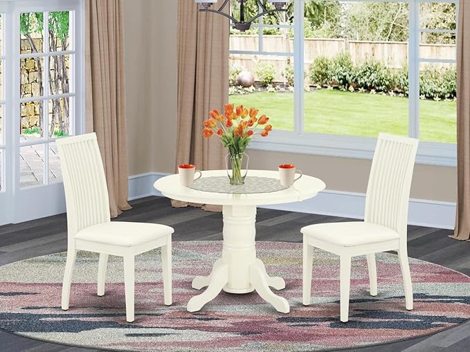 East West Furniture SHIP3-WHI-C 3 Piece Dinette Set - Image 6