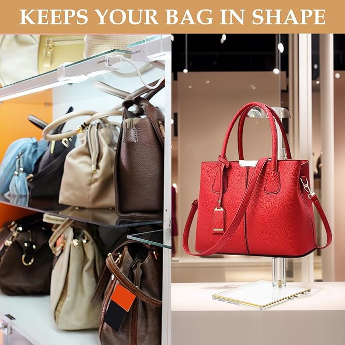 2Pcs Adjustable Purse Display Stands, Height 10"-16"+14"-24", Acrylic Handbag - Image 5