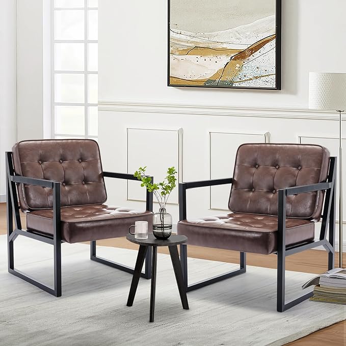 COLAMY Mid Century Modern Accent Chair Set of 2, Comfy Living Room Chair by COLAMYINC