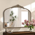 Micasso Gold Antique Wall Mirror: 29"x 36" Large Arched Mirror by Micasso