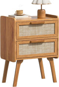 Lerliuo Rattan Nightstand, Boho Night Stand by Lerliuo