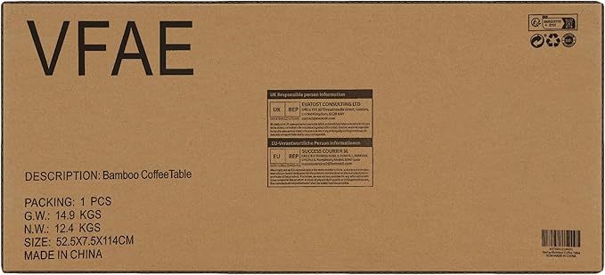 VaeFae Oval Coffee Table, Bamboo Coffee Table - Image 7