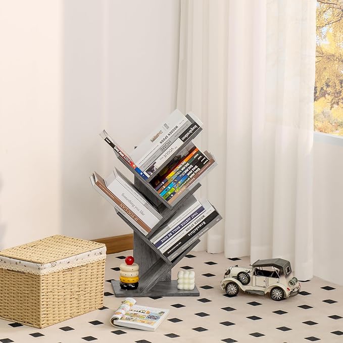 5 Tier Tree Book Shelf, Small Desktop Bookshelf - Image 8