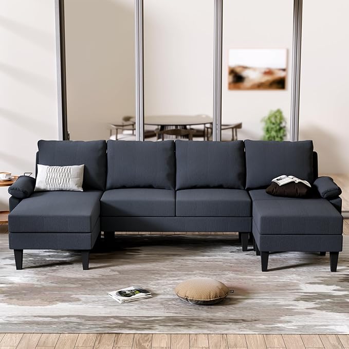 U Shaped Sectional Couch, Convertible Modular Sectional Sofa - Image 6