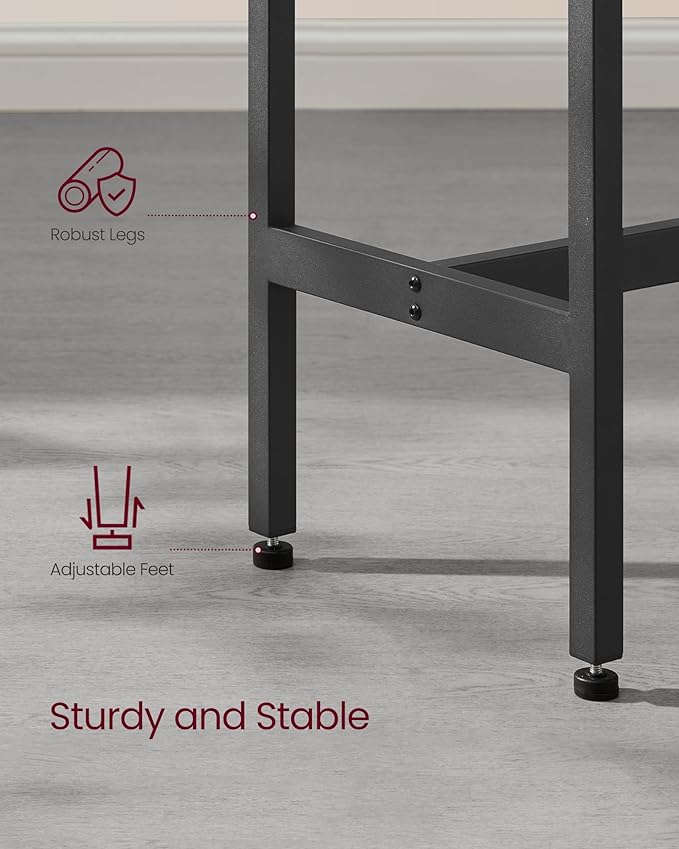 VASAGLE Bar Table, Narrow Long Kitchen Dining Table, Sturdy Metal Frame - Image 7