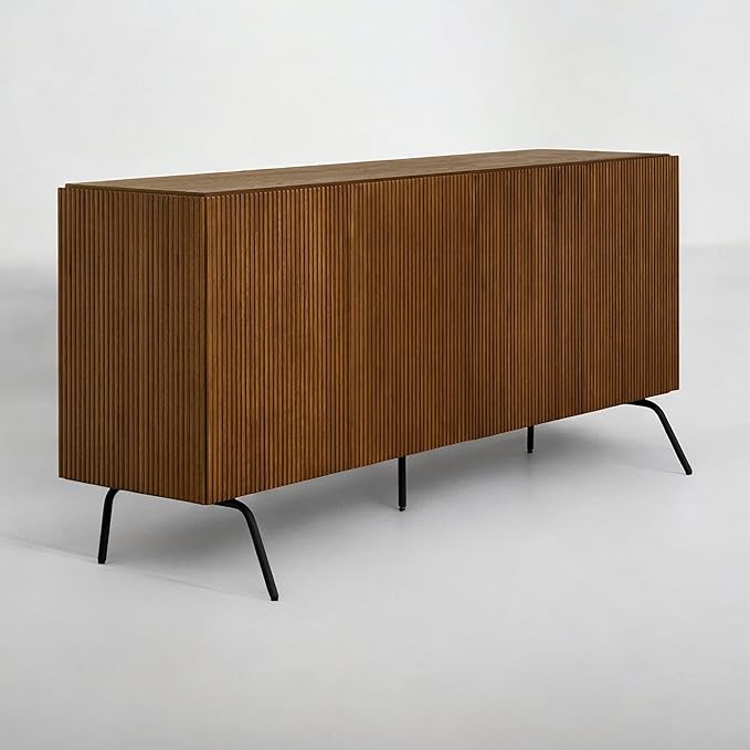 NTC Veil Modern Sideboard with 4 Doors, Buffet Cabinet with Vertical Groove by NTC