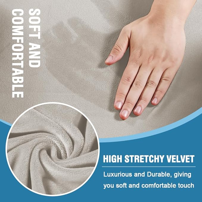 H.VERSAILTEX Sofa Cover 3 Piece T Cushion Loveseat Slipcovers Thick Velvet - Image 3