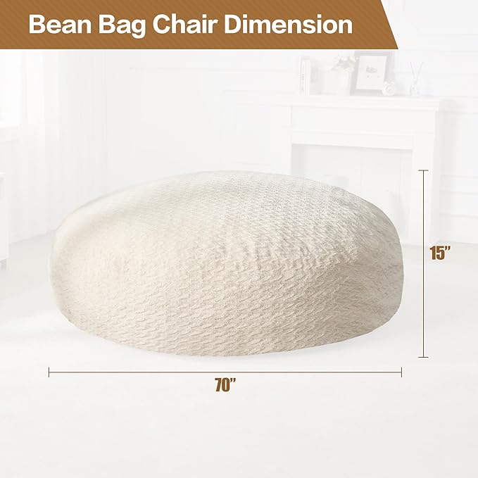 Hobestluk 6ft Bean Bag Chairs for Adults Large Beanbag Chair - Image 2