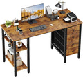 Lufeiya 47 inch Desk with 4 Drawers & Storage Shelves, Writing Work Study by LUFEIYA