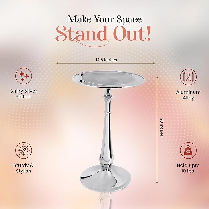 CLEENTABLE Farmhouse Pedestal Round End Table - Image 3