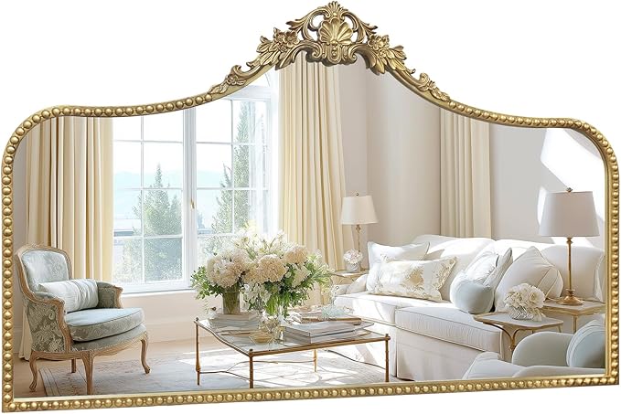 G-LEAF Vintage Baroque Mirror 48"X30", Victorian Antique Mirror by G-LEAF
