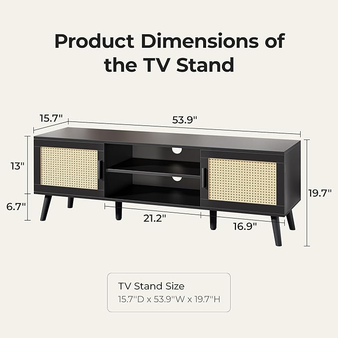 SUPERJARE TV Stand for 65 Inch TV, Entertainment Center - Image 7