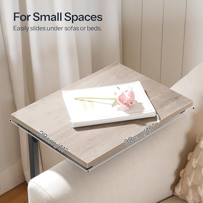HOOBRO C Shaped End Table, Adjustable Height Side Table - Image 7
