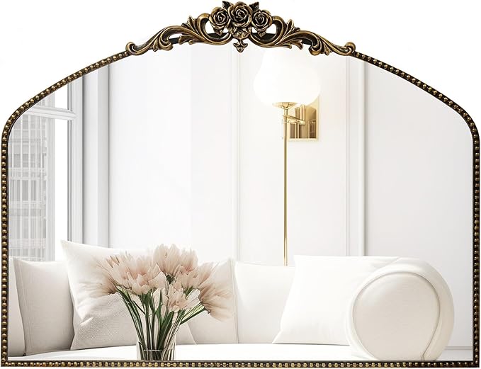 AIXI HOME Black Arched Mirror, Baroque Wall Mounted Mirror by AIXI+HOME