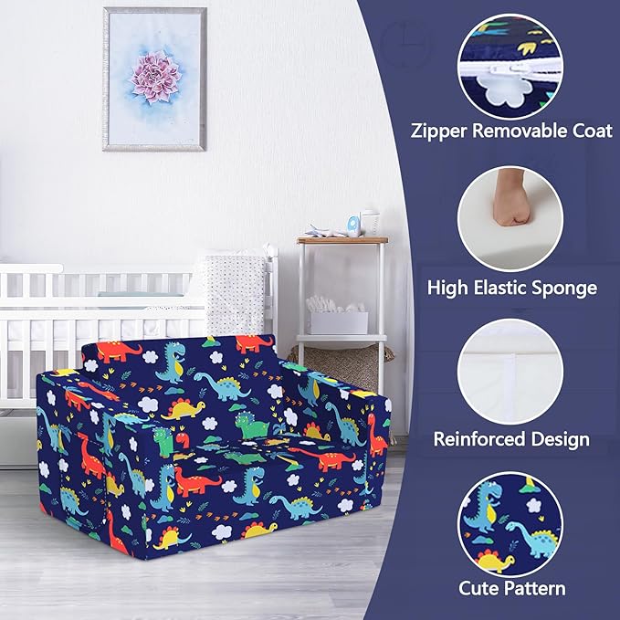 Kids Couch Convertible Sofa to Lounger - Image 7