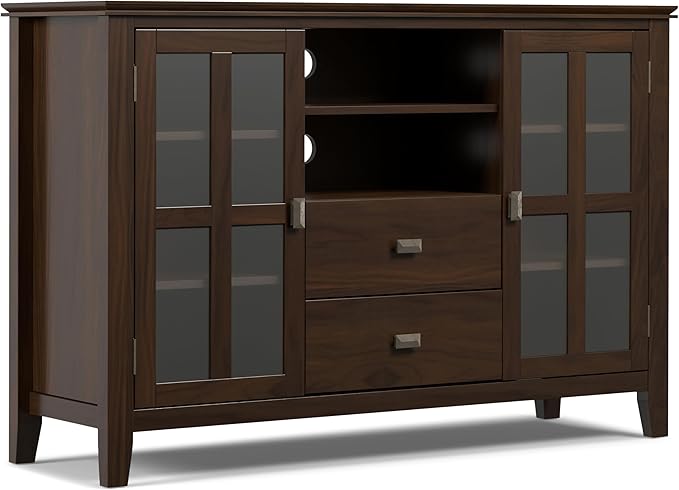 SIMPLIHOME Artisan SOLID WOOD 53 inch Wide Transitional TV Media Stand in by SimpliHome