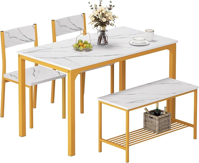 SogesHome 4-Piece Kitchen Table and 2 Chairs - Image 3