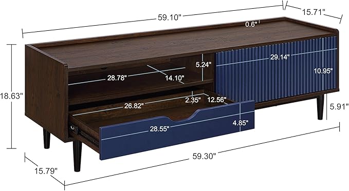 Manhattan Comfort Duane Modern Ribbed 55 Inch TV Stand - Image 5