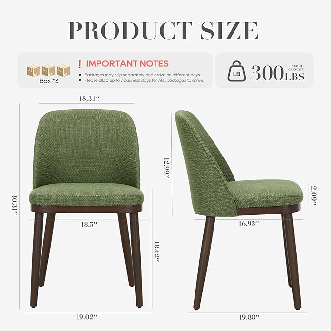 COLAMY Upholstered Dining Chairs Set of 6, Modern Kitchen Chairs - Image 7