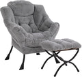 LITA Lazy Chair with Ottoman, Modern Accent Leisure Upholstered Sofa, by LITA