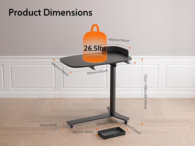 Rolling Adjustable Height Desk - Image 2