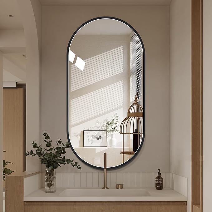LAIYA 40x24inch Oval Wall Bathroom Mirror by LAIYA