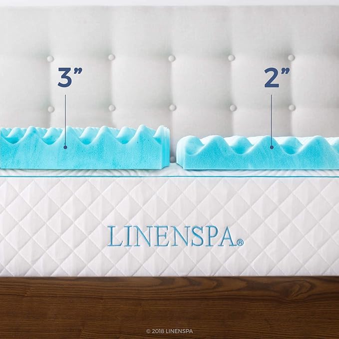 Linenspa Convoluted Gel Memory Foam, 2 Inch, Promotes Airflow, Relieves - Image 5