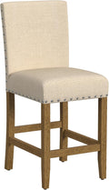 HomePop Home Decor | Nailhead Trim Counter Height Bar Stools | 24 Inch Bar by HomePop