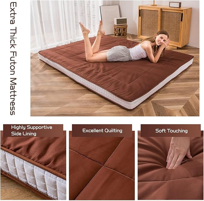 MAXYOYO Futon Mattress, Japanese Floor Mattress Queen Size, Quilted Bed - Image 5