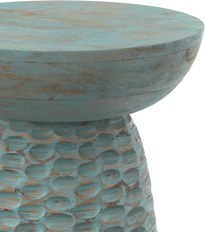 SIMPLIHOME Boyd 13-inch Wide Solid Mango End Table in Teal Wash, - Image 11