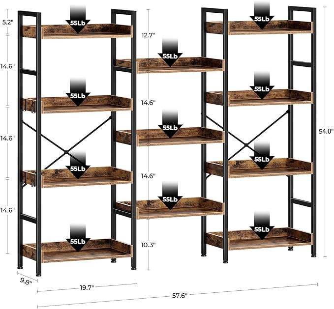 Rolanstar Bookshelf 4 Tiers - Image 3