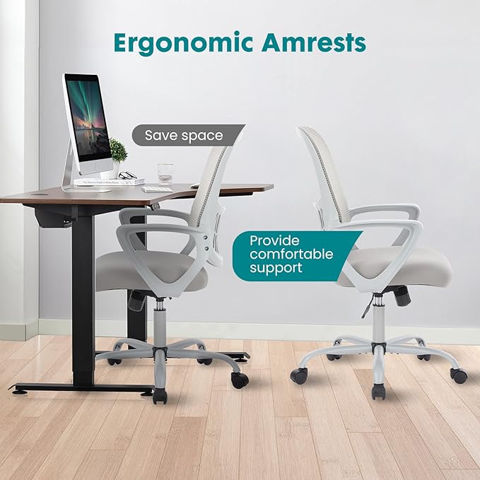 Office Chair, Mid Back Computer Ergonomic Mesh Desk - Image 7