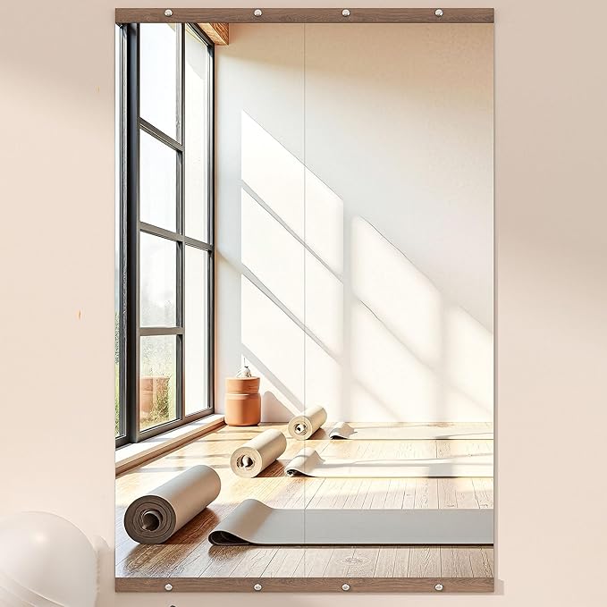 Hasipu 2Pcs 55''x17'' Home Gym Mirror Large Full Length Wall Mounted Full Body by Whatssuitableisthebest