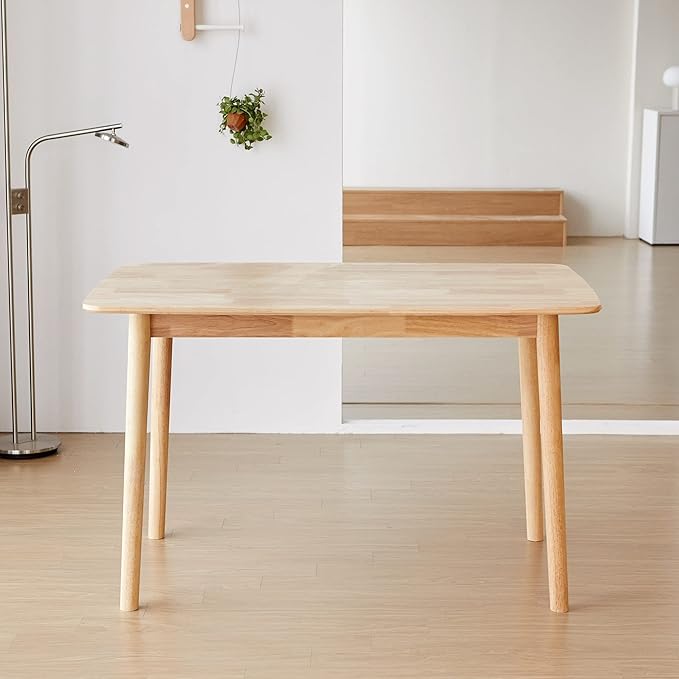 Livinia Aslan 47" Malaysian Oak Rectangular Wooden Dining Table/Solid Wood - Image 9