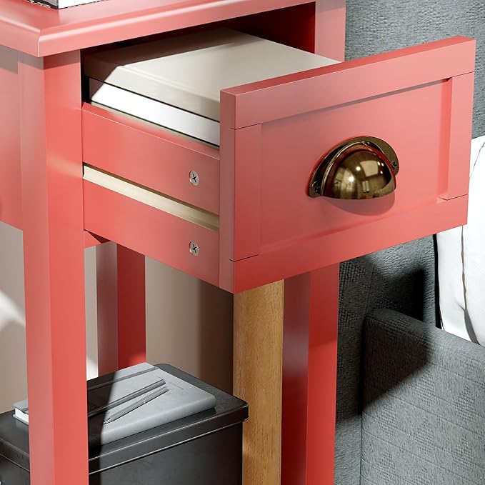 HOMCOM 2-Tier Side Table with Drawer, Narrow End Table with Bottom Shelf - Image 8