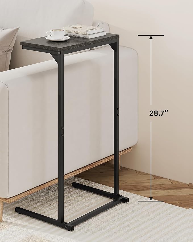 TUTOTAK C Shaped End Table, Tray Table, Small Side Table, 28.7 inch Tall Couch - Image 3