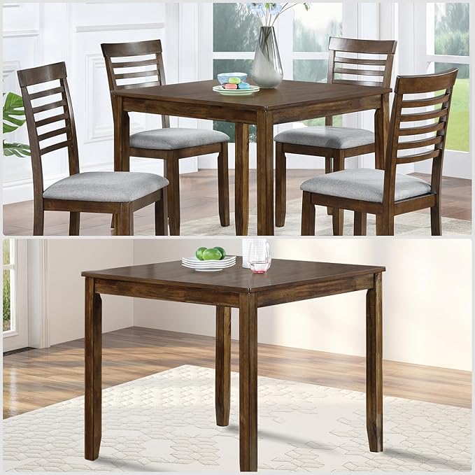 Dining Table for 4, Wooden Square Kitchen Table - Image 4